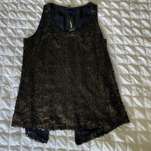 Express Black Sequin Tank Top Size Medium